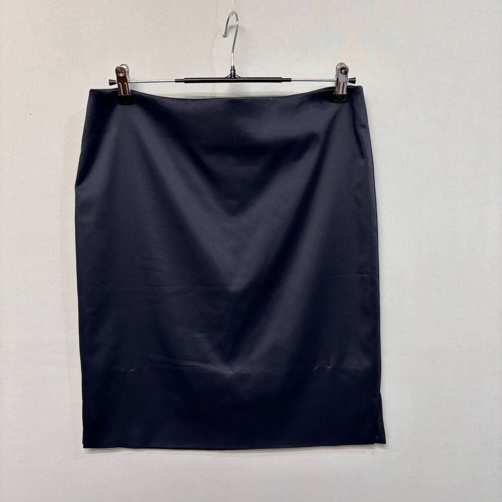 Protagonist Women Straight Pencil Skirt Size 8 Acetate Blend Dark Blue C040 -28